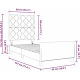  Krevetna konstrukcija Svjetlosiva 90 x 190 cm tkanina | shoptok.hr