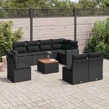  9-dijelni set vrtnih sofa s jastucima crni od poliratana | shoptok.hr