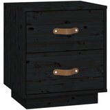  Noćni ormarići 2 kom crna 40 x 34 x 45 cm od masivne borovine | shoptok.hr