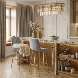  POZZA stolac - svijetlosivi baršun / noge od hrasta x 2 | shoptok.hr