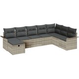 vidaXL Set od 8 Vrtnih Kauča s Jastucima Svijetlosivi Poli Ratan | shoptok.hr
