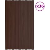 Krovni panel 36 pcs Smeđa 80 x 45 cm Pocinčani čelik | shoptok.hr