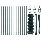 vidaXL Ograja iz verige z 13 flanširanimi stebri 0.4x25 m Galvanizirano jeklo | Shoptok.si
