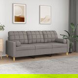 The Living Store Kavč dvosed z okrasnimi blazinami taupe 180 cm blago - Trosed, (21661522) | Shoptok.si