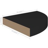vidaXL Plutajuća kutna polica crna 25 x 25 x 3,8 cm MDF | shoptok.hr