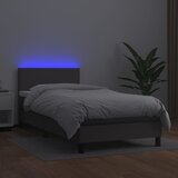  box spring s madracem LED sivi 100x200cm od umjetne kože | shoptok.hr