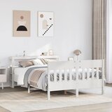 Maison Chic Posteljni okvir - Dvoposteljna postelja - Zakonska postelja brez vzmetnice bel 160x200 cm trdna borovina-J3539, (21766959) | Shoptok.si