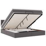 Maison Chic Otomanski Posteljni okvir - Dvoposteljna postelja - Zakonska postelja z vzmetnico siv 160x200 cm um. usnje-J1848, (21770026) | Shoptok.si