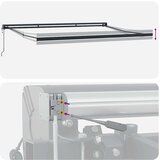 vidaXL Zložljiva tenda rumena in bela 4,5x3 m blago in aluminij | Shoptok.si