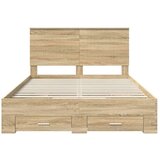  Okvir za krevet s uzglavljem Sonoma hrast 140 x 190 cm | shoptok.hr