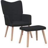The Living Store Stol za sproščanje s stolčkom črno blago - Stol Za Sproščanje, (21420375) Cene