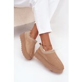 Boto Low Women's Snow Boots With Embroidery On Platform Beige Taliah | Shoptok.si