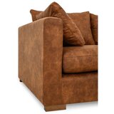 Scandic Sedežna garnitura iz umetnega usnja v konjak rjavi barvi 175 cm Hamburg – | Shoptok.si