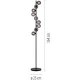 SCHÖNER WOHNEN 14506-18 - led podna lampa dubai 9xG9/3W/230V crna/dimljena | Eponuda.com