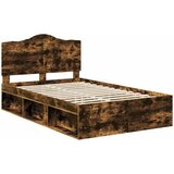  Krevetna konstrukcija s uzglavljem Dimljeni hrast 135 x 190 cm | shoptok.hr