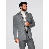 Ombre Men's knitted jacket with a fitted cut - light grey | Eponuda.ba