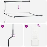  Uvlačiva tenda antracit i bijela 3x2,5 m tkanina i aluminij | shoptok.hr