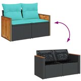  Vrtna garnitura - 7-dijelni set vrtnih sofa od poliratana s jastucima crni bagrem - Crna 1 | shoptok.hr