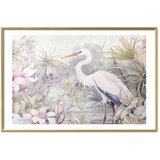  Plakat - Heron Wading in a Pond - illustration in light colors 90x60 Zlatni okvir s margom | shoptok.hr