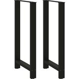 Furnova Noge kavne mizice črna 2 kosa 60x(110-111) cm jeklo, (21915178) Cene