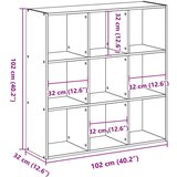  Regal za knjige boja artisian hrast 102x32x102 cm drveni | shoptok.hr