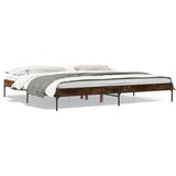  Okvir za krevet boja hrasta 200x200cm konstruirano drvo i metal | shoptok.hr