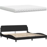  Krevet s madracem Hanko crni 200x200 cm od tkanine | shoptok.hr