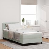 vidaXL Box Spring Krevet s Madracem Svjetlosiva Jednokrevetna Baršun Cijene