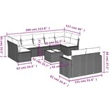 vidaXL 10-dijelni set vrtnih sofa s jastucima crni od poliratana | shoptok.hr