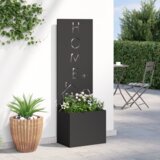 vidaXL Vrtni Sadič s Dekorativnom Pločom Crna 50 x 140 cm | shoptok.hr