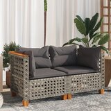  Kutne vrtne sofe s jastucima 2 kom sive od poliratana | shoptok.hr