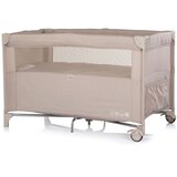 Chipolino putni krevetić RELAX sa spuštajućom bočnom stranicom Latte Linen | shoptok.hr