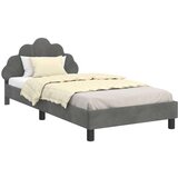  Otroški posteljni okvir z vznožjem Temno siva 90 x 190 cm Žamet, (5000104576) | Shoptok.si
