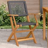 Maison Chic Vrtni stoli - Stol za vrt 2 kosa črn trden akacijev les in poli ratan JS1191, (21878324) | Shoptok.si