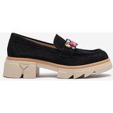 Resti Black openwork women's moccasins with Bokkso decoration- Footwear | shoptok.hr