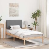 vidaXL Posteljni okvir z oblazinjenim vzglavjem Svetlo siva | Shoptok.si