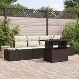  5-dijelni set dvorišnih sofa s jastučićima smeđa poli ratan | shoptok.hr
