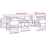  Set vanjskih sofa s jastukom 7 pcs Prirodna i Svjetlosiva | shoptok.hr