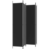 Sobna pregrada s 4 panela crna 200 x 220 cm od tkanine | shoptok.hr