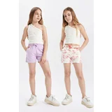 Defacto Girl's Printed 2-Piece Shorts