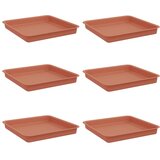  Kvadratna posuda za cvijeće 6 pcs Crvena cigla 18 x 18 x 2 cm | shoptok.hr