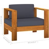  9-dijelna vrtna garnitura s tamnosivim jastucima bagremovo drvo | shoptok.hr