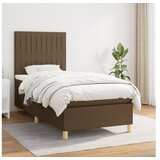  Box spring postelja z vzmetnico temno rjava 80x200 cm blago | Shoptok.si