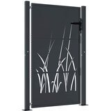  Vrtna vrata antracit 100x150 cm dizajn s čeličnim travom | shoptok.hr