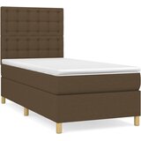 Maison Chic Box spring postelja - Vzmetna postelja z vzmetnico temno rjava 80x200 cm blago SL6825, (21902630) Cene