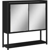  Kupaonski ormarić s ogledalom crni 60 x 16 x 60 cm drveni | shoptok.hr