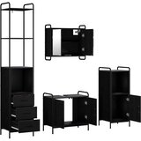  Set ormarića za kupaonicu 4 kom. Crni hrast 40 x 36 x 200,5 cm | shoptok.hr