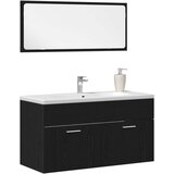  2-delni set kopalniškega pohištva črnega hrasta iz inženirskega lesa, (22008767) | Shoptok.si