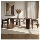 Hanah home Set Trpezarijski sto i 4 stolice Meridia 4 Milano Walnut Dark Walnut White Cene