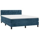  box spring s madracem LED tamnoplavi 140x200 cm baršun | shoptok.hr